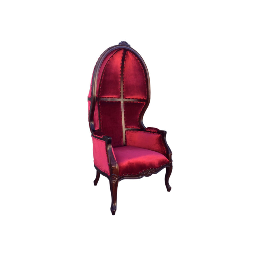 Carved Dome Chair in Red Velvet investment
